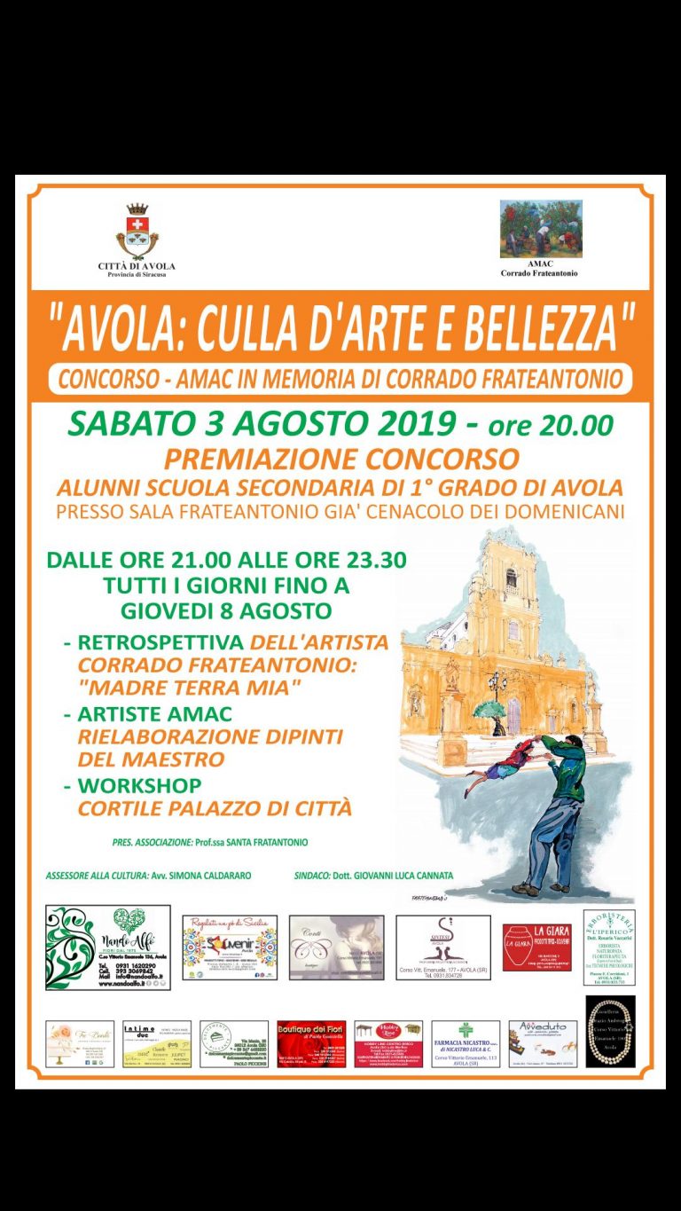 evento concorso “Avola culla d’arte e bellezza” 2019 AMAC Corrado